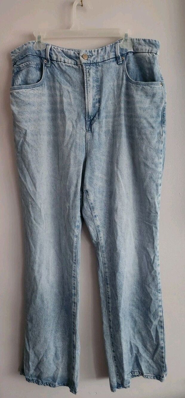 Good American Good Skate Wide-Leg Jeans Indigo Size 15